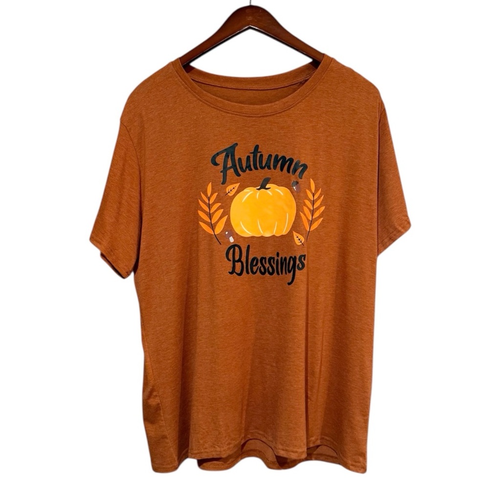 Autumn Blessings Orange Short Sleeve Tee Size XXL